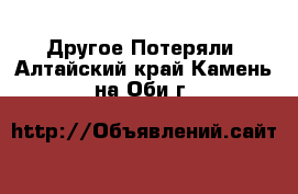 Другое Потеряли. Алтайский край,Камень-на-Оби г.